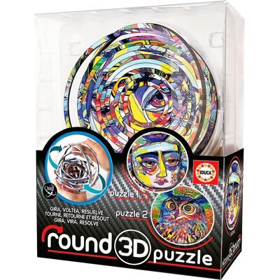 Puzzle Round 3D gira y voltea Abstract