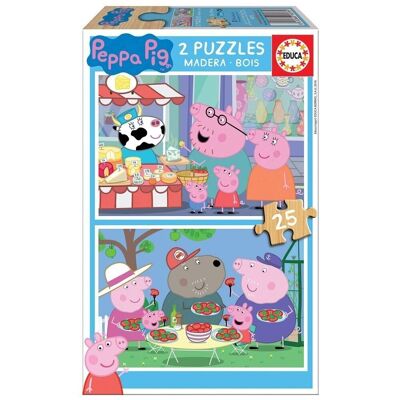 Peppa Pig puzzle madera 2x25 piezas