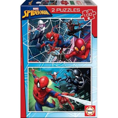 Spiderman puzzle doble 2x100 piezas