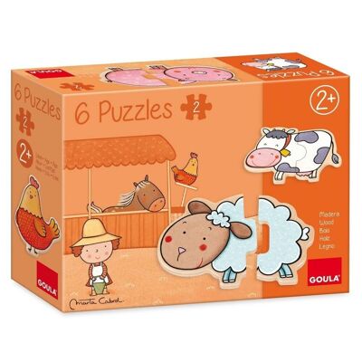 Puzzle madera Granja 18x13 cm Goula