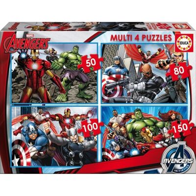 Avengers Puzzle múltiple de 50-80-100-150 piezas