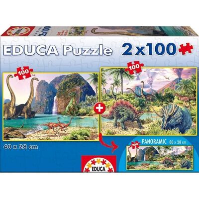 Puzzle Educa 100 x 2 piezas Dino World