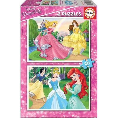 Princesas Disney Puzzle doble 2x20 piezas