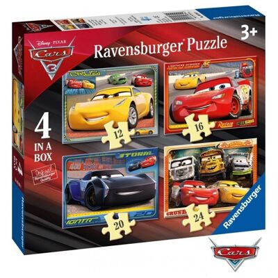 Cars con 4 puzzles progresivos de 12-16-20-24 piezas