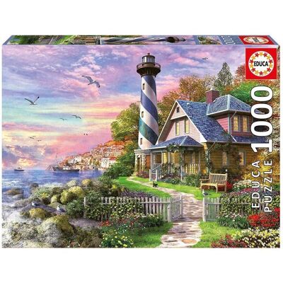 Puzzle Educa 1000 piezas Faro en Rock Bay