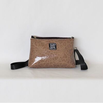 SHOULDER W-BAG MINI “VANDINA” BROWN-RED LACQUERED