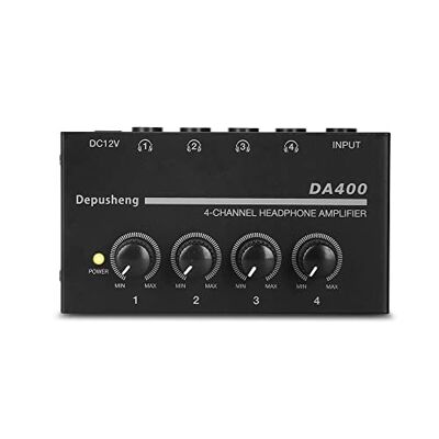 DA400 4-Channel Portable Stereo Headphone Amplifier-Professional Multi-Channel Mini Earphone Splitter Amplifier