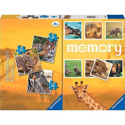Animales Sabana Pack Memory y Puzzle Triple
