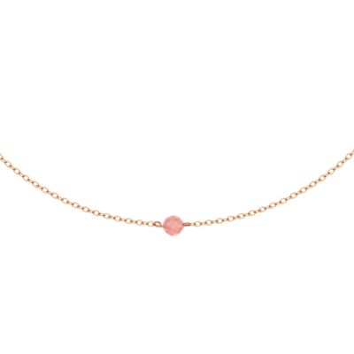 Choker chain necklace with a natural stone PRINT Gold & Pink Opal