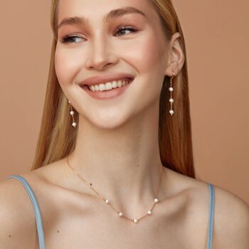 Collier chaîne ras de cou avec 5 perles IMPRESSION Doré & Perles de culture 2