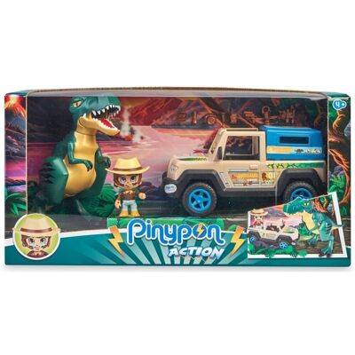 Pinypon Action Wild Pickup con Dinosaurio y Figura