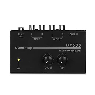 Depusheng D5400 Mini Preamplificador De Gramófono Estéreo De Audio Electrónico, Preamplificador De Tocadiscos Phono, Preamplificador De Bajo Ruido, Operación De Control De Perilla Independiente Portátil