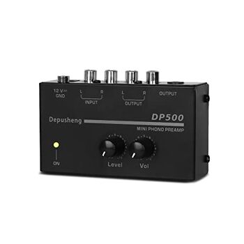 Depusheng D5400 Mini préampli de gramophone stéréo audio électronique, préampli de platine phono, préampli à faible bruit, opération de commande de bouton indépendante portable 4