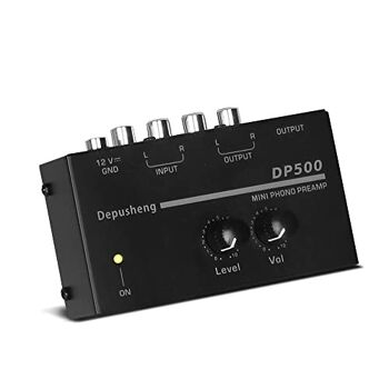 Depusheng D5400 Mini préampli de gramophone stéréo audio électronique, préampli de platine phono, préampli à faible bruit, opération de commande de bouton indépendante portable 10
