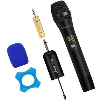 Système de microphone sans fil W1 UHF, microphone à main dynamique, utilisé pour le karaoké et les réunions de famille via des mélangeurs, des systèmes de sonorisation 2