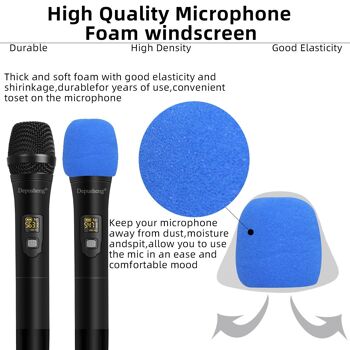 DEUX MICROPHONES Système de microphone sans fil W2 UHF Microphone à main dynamique, utilisé pour le karaoké et les réunions de famille via des mélangeurs, des systèmes de sonorisation 4