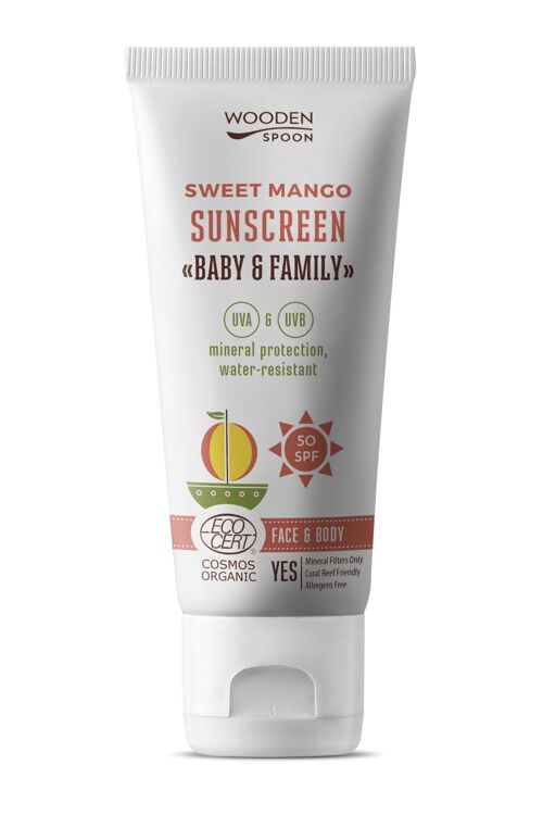 Organic "Baby & Family" SPF 50 - Sweet Mango, 100 ml