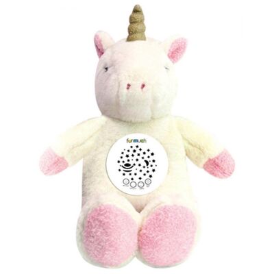 Peluche unicornio pantalla luz-música28 cm