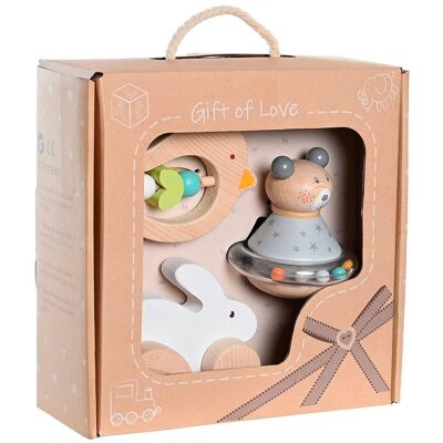 Set Regalo 3 juguetes madera baby 36x44x45 cm