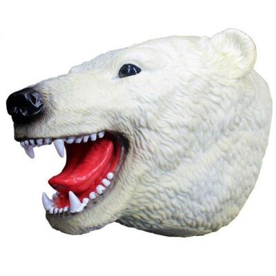 Marioneta oso polar goma 16x16 cm