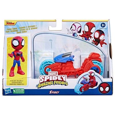 Spidey Marvel Figura héroes con motocicleta 2 modelos surtidos 10 cm