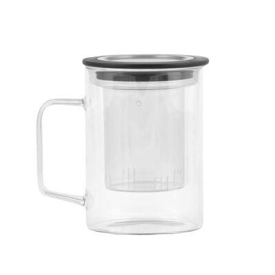 Double wall glass with glass infuser 300ml DIVA 29385