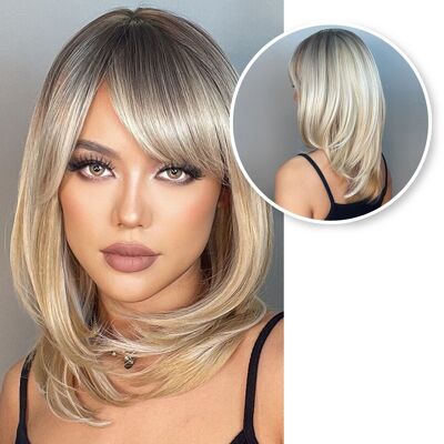 Blonde Wig with Layers - Wigs Women Short Hair - Wig - 50 cm
