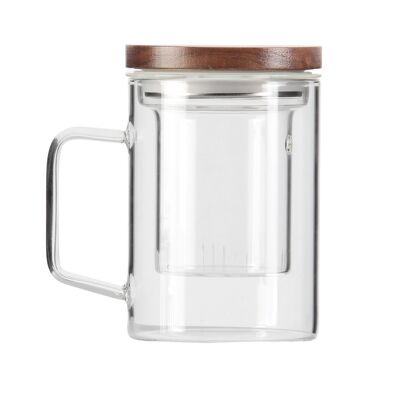 Glass with glass infuser and nut  lid 350ml SOHO 29354