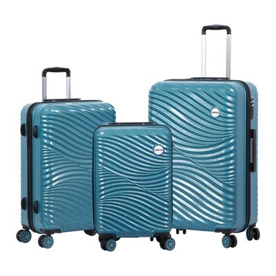 Biggdesign Moods Up Ensembles de bagages rigides avec roulettes en acier bleu 3 pièces.