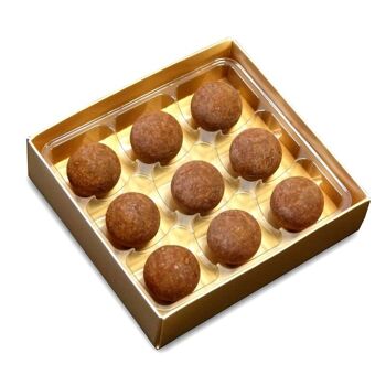 Gamme Bronze - 9 truffes au lait saupoudrées de cacao. 2