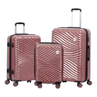 Biggdesign Moods Up Set di valigie rigide con ruote girevoli in oro rosa 3 pezzi.