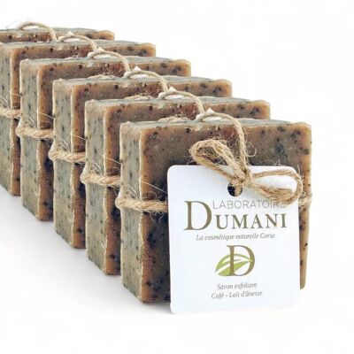 Pack 12 coffee and donkey milk exfoliating soaps