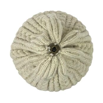 Bonnet en laine et cachemire de haute qualité et pompon décoratif 7