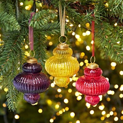 Anoli Coloured Recycled Glass Lantern Baubles