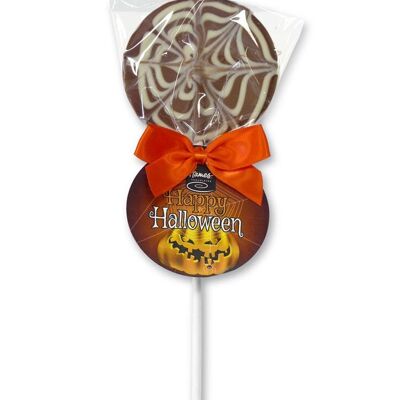 Halloween-Milchschokoladen-Lolly – Spinnennetz-Design