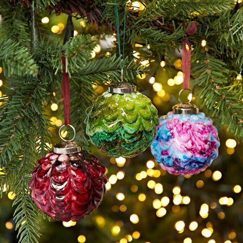 Ryka Coloured Recycled Glass Marble Baubles
