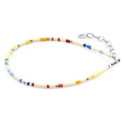 Off White - Pulsera multicolor Ellie de plata y cristal Miyoko