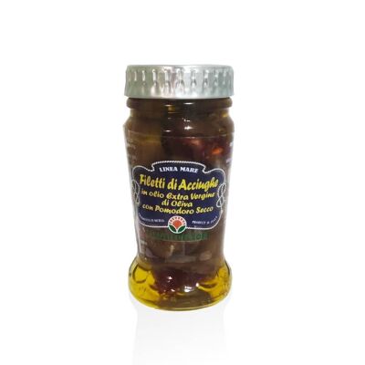 Anchovy fillets in extra virgin olive oil with organic dried tomatoes