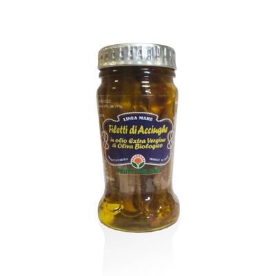 Anchovy fillets in organic extra virgin olive oil