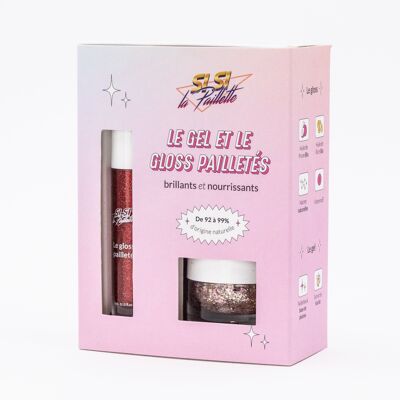 Set di gel glitterato e gloss Vegas