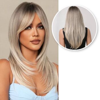 Perruque Blond Platine - Perruques Femme - 70 cm 1