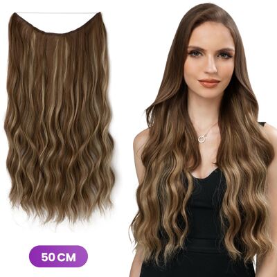 Premium Hair Extensions - Ombre Brown - Invisible Parting - Natural Look - Hair extension - 50 cm
