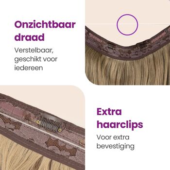 Extensions de cheveux premium - Brun ombré - Séparation invisible - Aspect naturel - Extension de cheveux - 50 cm 4
