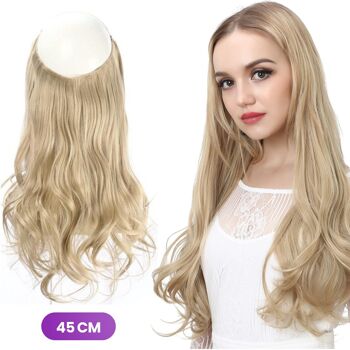 Extensions de cheveux premium - Blond ondulé - Séparation invisible - Aspect naturel - Extension de cheveux - 45 cm 1