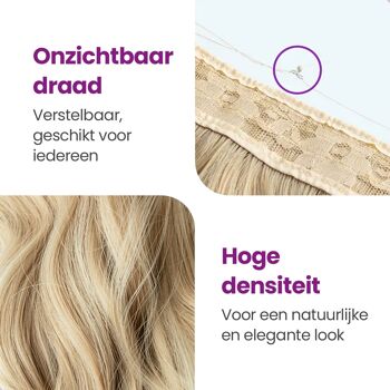 Extensions de cheveux premium - Blond ondulé - Séparation invisible - Aspect naturel - Extension de cheveux - 45 cm 4