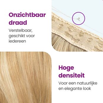 Extensions Cheveux - Blond Lisse - Séparation Invisible - Aspect Naturel - Extension cheveux - 45 cm 4