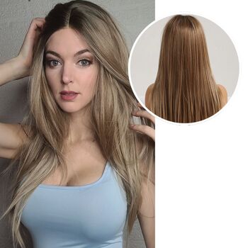 Perruque Lace Front Wig Marron Clair de Luxe - Cheveux Raides - 65 cm 1