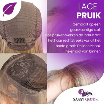 Perruque Lace Front Wig Marron Clair de Luxe - Cheveux Raides - 65 cm 5