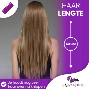 Perruque Lace Front Wig Marron Clair de Luxe - Cheveux Raides - 65 cm 6