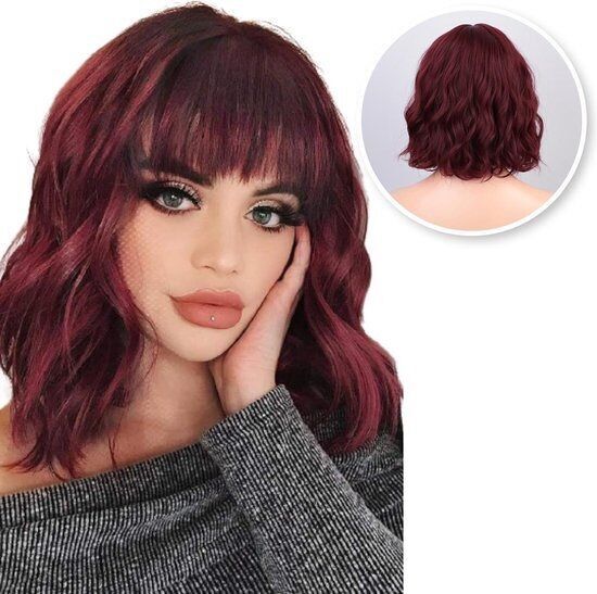 Buy wholesale Red Wig Wigs Women Wig Adjustable Short Hair Red 35 cm